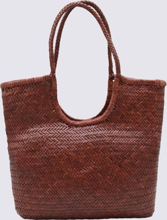 Dragon Diffusion Brown Leather Diagonal Totes