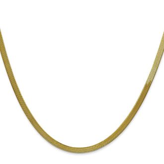 Diamond2Deal 10k Yellow Gold 3mm Silky Herringbone Chain Necklace