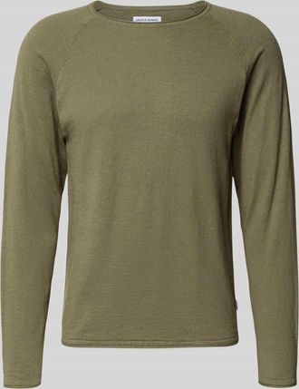 Jack & Jones Jack & Jones Regular Fit Longsleeve mit Logo-Patch Modell Breeze in Oliv, Gr&ouml;&szlig;e XXL