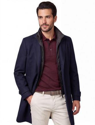 Carl Gross Carl Gross winterjas mantel effen donkerblauw