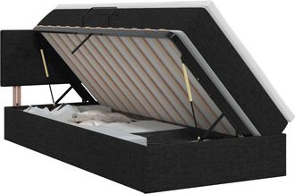 vidaXL Cama Con Almacenamiento Y Colch&oacute;n Negro 100 X 200 Cm Terciopelo Vidaxl