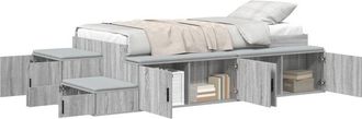 vidaXL Cama con almacenamiento Gris sonoma 234 x 118 x 53.5 cm Vidaxl