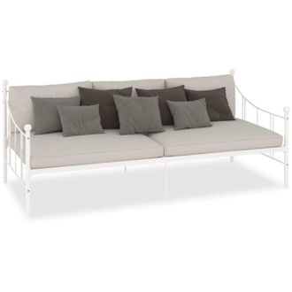 vidaXL Estructura De Cama Sin Colch&oacute;n Metal Blanco 90x200 Cm Vidaxl