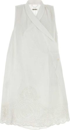 Bode White Linen Blevoir Dress