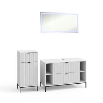 Vicco Conjunto De Muebles De Ba&ntilde;o De 3 Piezas Eliza, Blanco, 3 Partes, Vicco