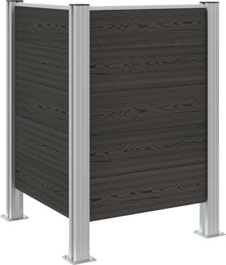 vidaXL Valla De Cubo De Basura Gris 85 X 85 X 115 Cm Aluminio Y Wpc Vidaxl