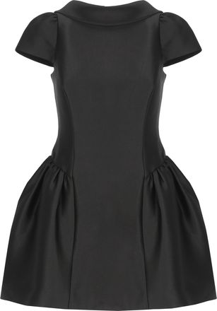 Self Portrait Taffeta Collared Midi Dress With Structured Silhouette