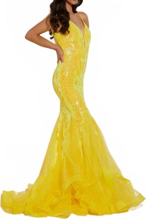 Jasz Couture Mermaid Gown In Yellow
