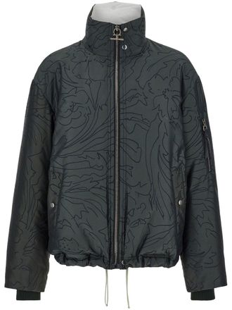 Ferragamo floral-print bomber jacket - men - Polyester - 54 - Blue