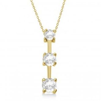 Allurez Three-Stone Graduated Diamond Pendant Necklace 14k Yellow Gold (0.50ct)