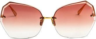 Linda Farrow Occhiali da sole geometrici - Oro