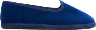 Scarosso Valentina Blauwe Velvet Pantoffels - Dames - Pantoffels - Blauw - 35 EU - Katoen - Schoenen