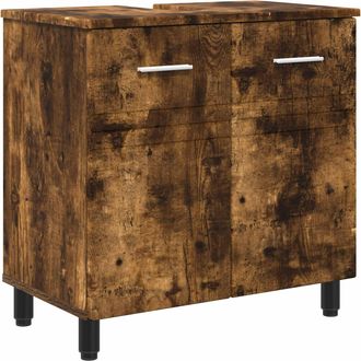 vidaXL Unidad De Tocador De Ba&ntilde;o Roble Ahumado 60 X 35 X 60 Cm Vidaxl