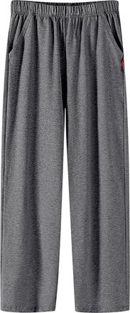 Generic Mens Long Wide Leg Sweatpants Baggy Fleece Summer Wide Legged Joggers Soft Comfy Loose Fitting Plus Size Straight Leg Track Pants with Pockets Open Bo