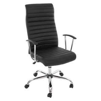 Hhg Hhg - Silla De Oficina Cagliari, Silla Giratoria Silla De Escritorio Silla Ejecutiva, Imitaci&oacute;n De Cuero, Negro