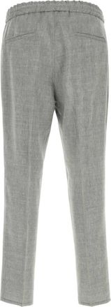 Brunello Cucinelli Mens Linen-Blend Trousers Gray Virgin Wool