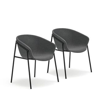 HOMN Pack 2 sillas de comedor gris oscuro