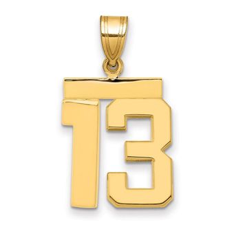 Diamond2Deal 14k Yellow Gold Medium Polished Number Charm Pendant