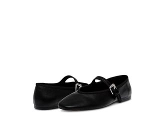 Steve Madden Ryleigh Womens Flat Shoes Black Leather : 8.5 M