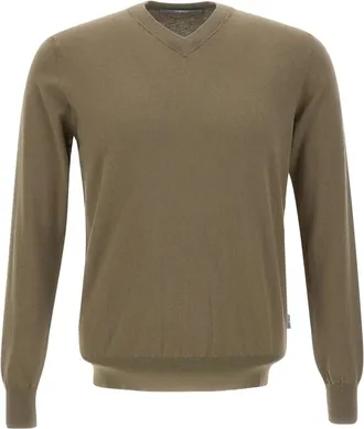 People of Shibuya Truien & Vesten, Heren, Groen, S, Katoen, Semi Brighton V-neck Trui