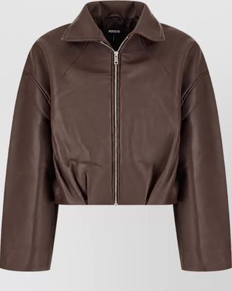 Rotate lamb leather coat