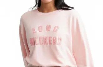 Shiraleah Long Weekend Comfy Sweatshirt In Rose
