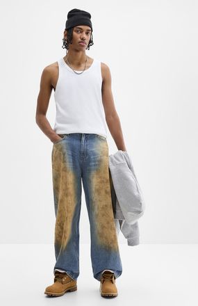 Djab Mens Mud-wash loose jean Baggy fit Imported from Seoul