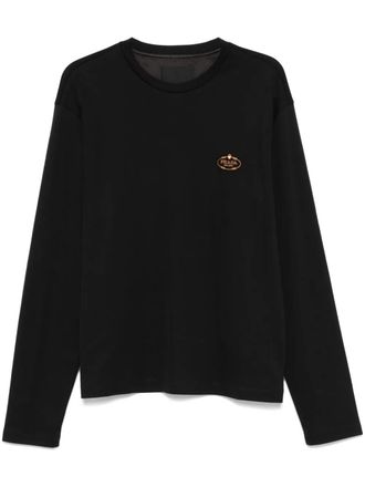 Prada logo-embroidered T-shirt - Black