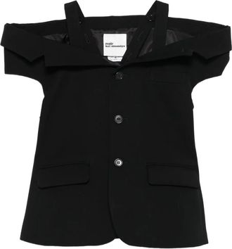 Comme Des Garçons Off-shoulder getailleerd jack - Zwart