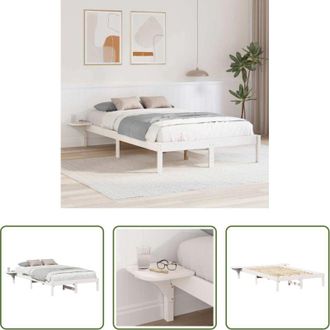 vidaXL Letto in pino - Struttura del letto Bianco 120 x 200 cm Pino massello