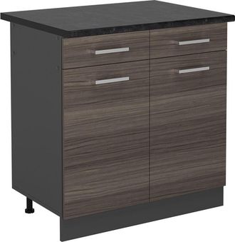 Vicco Mueble Bajo De Cocina R-line, Gris Noble, 80 Cm, Et Antracita