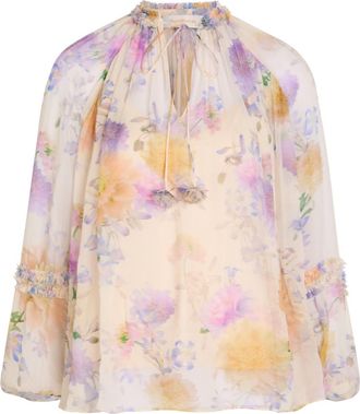 Zimmermann Luna Floral-print Georgette Blouse - Cream - 00 (UK 6 / XS)