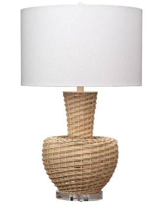 Jamie Young Co. Portobello Rattan Table Lamp With Linen Shade