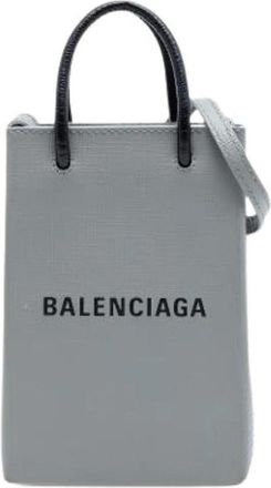 Balenciaga Pre-owned Mini Shopping Phone Holder - - Pre-owned - Donna - Grigio - ONE SIZE