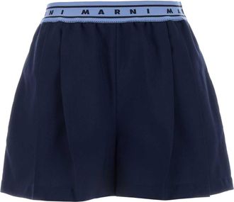 Marni Navy Blue Wool Shorts