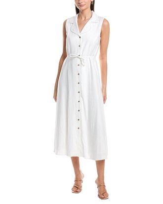 Jones New York Sleeveless Linen-Blend Maxi Shirtdress