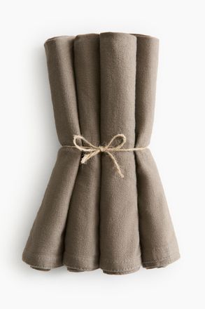 H&M 4er-Pack Servietten aus Leinenmix - Beige