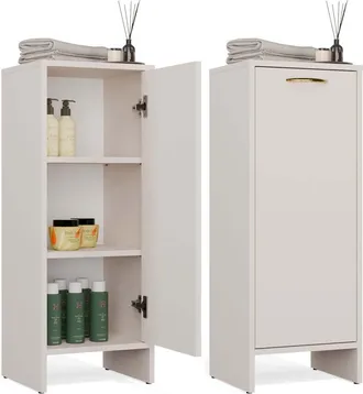 Topeshop Nina 1d Mueble De Ba&ntilde;o - 1 Puerta, 3 Estantes - 35x90x30 Cm - Cachemire