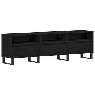 Berkfield Home TV Cabinet Black Oak 150x30x44, 5 cm Engineered Wood