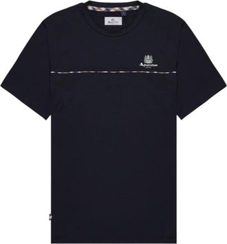 Aquascutum Stretch Piping T-shirt - Heren - T-shirts - Blauw - L - Tops
