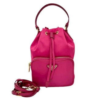 Prada Pre-owned Bucket Bags, female, Pink, Size: ONE SIZE Pre-owned Tessuto Nylon 2way Mini Bag
