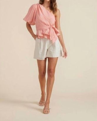 Minkpink Vera One Shoulder Top In Rose