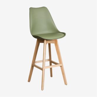 Sklum Pack De 4 Taburetes Altos 75 Cm Con Coj&iacute;n En Polipiel Nordic Sklum