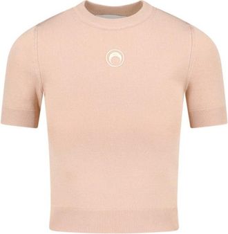 Marine Serre Cropped Short-Sleeve Sweater