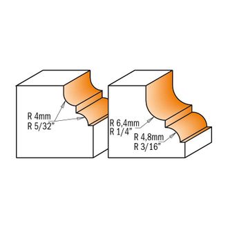 CMT 945.850.11 Fresa Perfilada C/rodam. Hm S=12 R=4.8/6.4