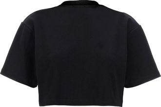 Off-white Logo-Embroidered Ribbed Cotton T-Shirt - Black