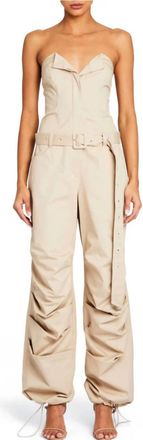 SER.O.YA London Wide Leg Jumpsuit In Beige
