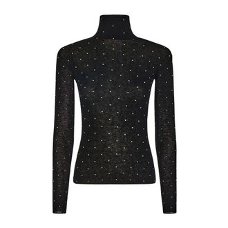 Paco Rabanne Turtlenecks, female, Black, S, Maglia dolcevita con applicazioni