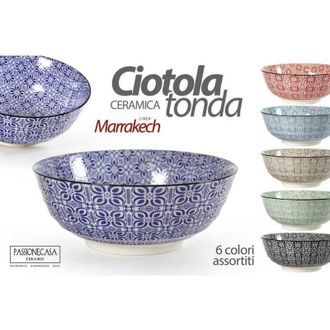 Trade Shop Trade Shop - Cuenco Redondo De Cer&aacute;mica Decorado Multiusos Marracash 18x18x7cm 6 Colores 771606