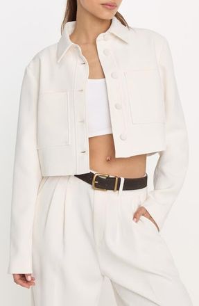 Good American Luxe Crop Jacket in Soft Shell at Nordstrom, Size X-Small
